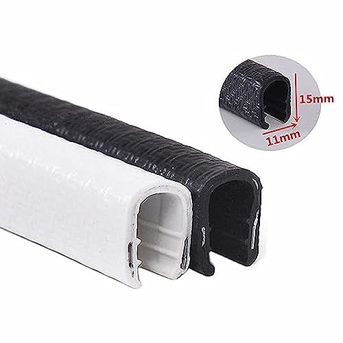 Moyishi Edge Trim, U-Channel Rubber Edge Protector, White, 1/2" x 3/8", 15 Feet (4.60 Meters), Fits 3/64 to 1/4 Inch, Easy to Install, Vehicle Trim, Weather Stripping - color: White, size: 15 Feet (4.60 Meter)