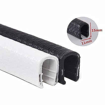 Moyishi Edge Trim, U-Channel Rubber Edge Protector, White, 1/2" x 3/8", 15 Feet (4.60 Meters), Fits 3/64 to 1/4 Inch, Easy to Install, Vehicle Trim, Weather Stripping - color: White, size: 15 Feet (4.60 Meter)