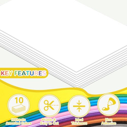 10 Pack Eva Foam Sheets Craft 8 x 12 inch (White) - color: White
