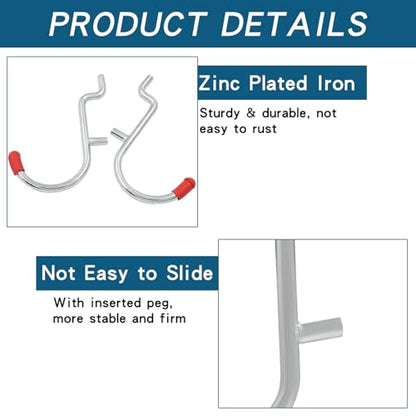 60Pcs Metal Pegboard J Hooks, 1/4", Red Head - color: Red, size: 60pcs