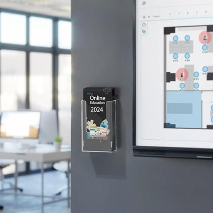 Marketing Holders 6 Pack Trifold Holder with Hanging Hardware for 4" Brochures Pamphlets Maps Menus and Rack Cards Wall Mounting Display for Printed Literature and Graphic Materials