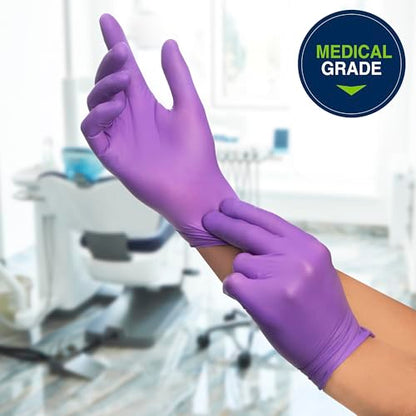 HALYARD PURPLE NITRILE Gloves Powder Free Disposable Medical Exam Gloves Dental Chemo Protection 5.9 mil 9.5 In - size: Small (Pack of 100)