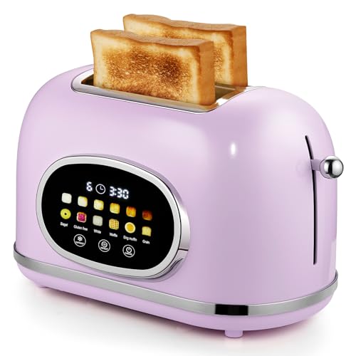 Roter Mond Toaster 2 Slice Touchscreen Stainless Steel, Light Purple - color: Pink