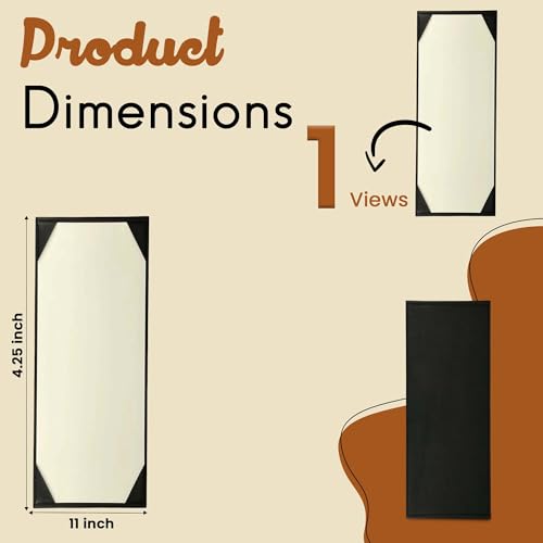 Prestine Menu Covers Made of Premium Faux Leather (10-Pack) - 4.25" x 11" - 1 View - Black - Restaurant Menu - Wine List - Bar Menu - size: 4.25”x11” - 1 View