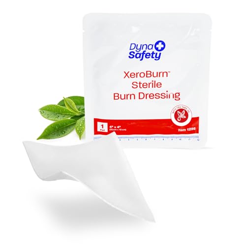 Dynarex DynaSafety XeroBurn Sterile Burn Dressings - Hydrogel Dressings with Tea Tree Oil - First Aid for Minor Burns - 4" x 4" - 15 per Box