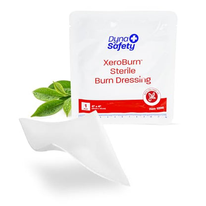 Dynarex DynaSafety XeroBurn Sterile Burn Dressings - Hydrogel Dressings with Tea Tree Oil - First Aid for Minor Burns - 4" x 4" - 15 per Box
