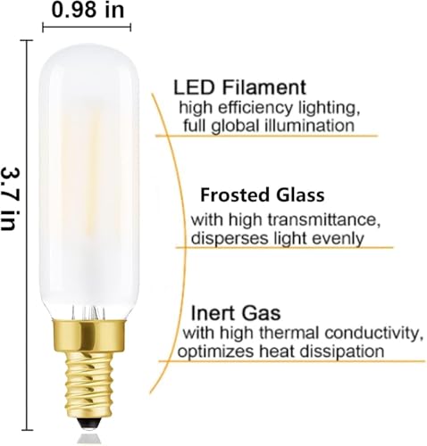 Frosted E12 Led Bulb 2W Dimmable E12 Light Bulbs 4000K Daylight T6 - color: 2w=25w Daylight 4000k