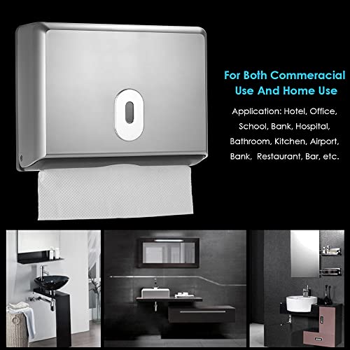 Paper Towel Dispenser Wall Mount for Toilet, Bathroom Paper Towel Holder, Commercial Paper Towel Dispenser for Trifold Paper & Multifold Paper Towels, Silver - color: Silver