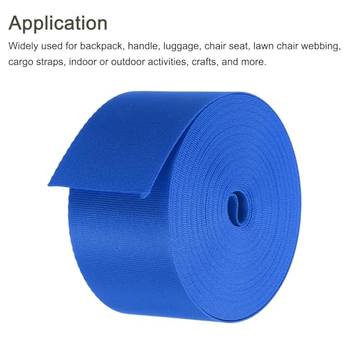MECCANIXITY Flat Nylon Webbing Strap 2 Inch 10 Yards Blue - color: Blue, size: 2 Inch x 10 Yards