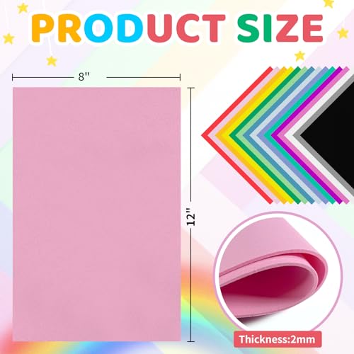 biguphate 45 Pack EVA Foam Sheets, 12x8in, 2mm Craft Foam Paper, 15 Colors - color: 15 MIXCOLOR, size: 45PCS-12x8IN-2MM-15COLORS