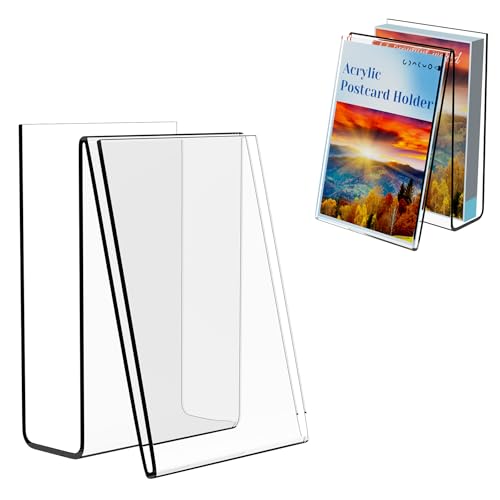 Boloyo Acrylic Vertical Postcard Display Holder,6 x 4 inch 1PC Clear Card Display Stand Easel Tablet Holder for Postcard Greeting Recipe Index Business Memory-Note Card, Artworks - color: Vertical, size: 1PC