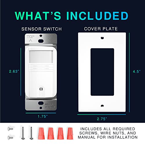 Motion Sensor Light Switch, 4 Pack, White