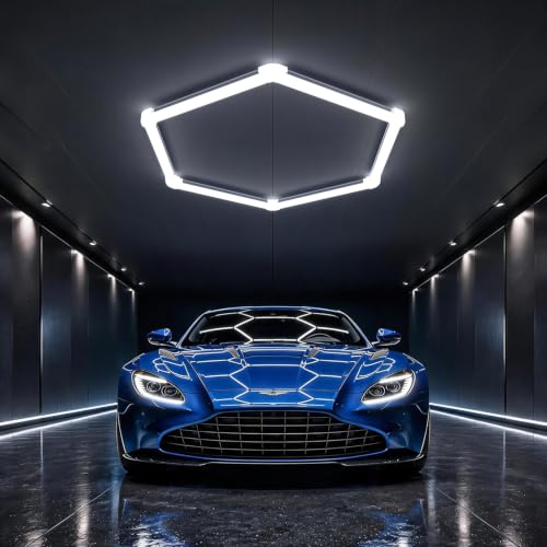 HYPERLITE Gen II Hexagon Garage Lights: 42W 4200LM 1 Grids DIY Hexagon Led Light, 6500K Ultra Bright Honeycomb Hex Lights, Easy Install, Durable Design for Garage, Shop, Basement, Barber, Homegym - size: 1 HEX