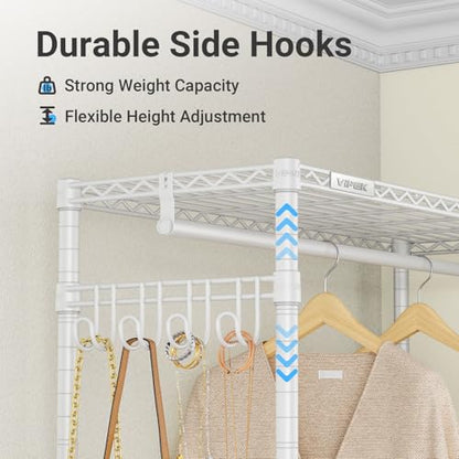 VIPEK R3C Covered Clothing Rack for Hanging Clothes Rolling Closet - color: White Rack with Gray Cover, size: R3C