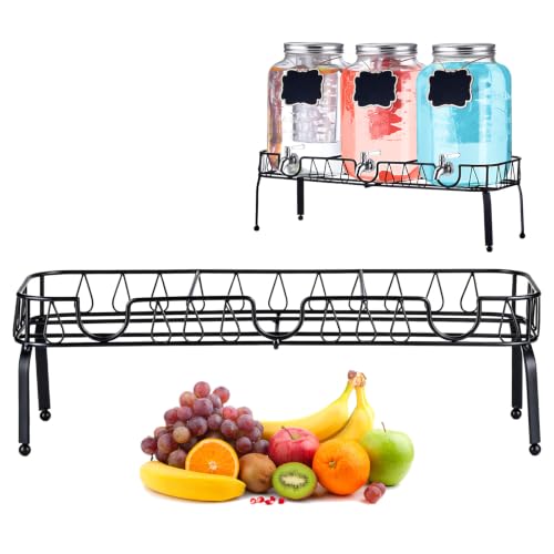 Blulu 3 Compartment Metal Drink Dispenser Stand, Black 2 Gallons Stand Only - color: Black, size: 3 Compartments, 2 Gallons