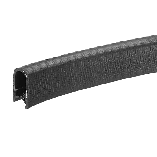uxcell Edge Trim Black U Shape Edge Protector Rubber with Steel Clips Fits 5/32"-15/64" Edge 9.84Ft/3Meter Length Door Edge Guards - size: 4-6mm