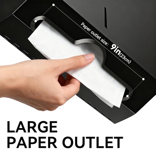 Commercial Paper Towel Dispenser Wall Mount Stainless Steel Hand Towel Dispenser Multifold C fold Hand Towel Dispenser Bathroom Tissue Dispenser Black - color: Black