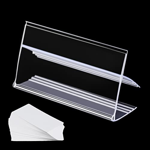 36pcs Wood Shelf Label Holder Plastic Price Tag Holder Supermarket Retail Sign PVC Clear Shelf Label Holder (Includes 50 Pieces Label Inserts) Perfect Fits 25 mm Wooden Shelving. - size: 25mm thickness shelf ( Suitable 20-25mm)
