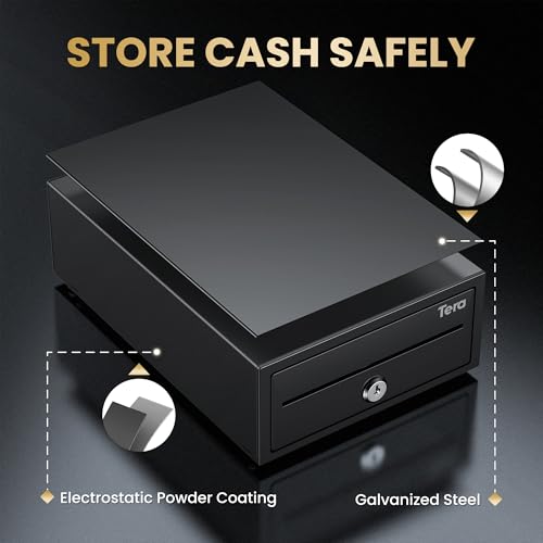 Tera Cash Register Drawer 8 Inch: 4 Bill 6 Coin Media Slot for POS, 208 - size: 8" 4 Bill 6 Coin
