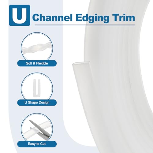 PATIKIL 13Ft U Channel Edging Trim 1/32" Slot Fits 1/64"-5/128" Edge - size: 13Ft Long,1/32" Slot,25/64"Wx1/16"Tx5/32"H