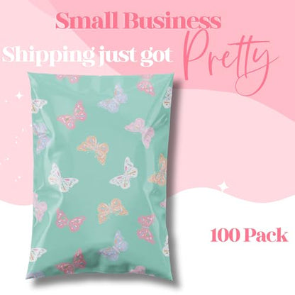 Pretty Package Store Poly Mailers 14.5x19, Butterfly, 100 Pack - color: Butterfly, size: 14.5x19