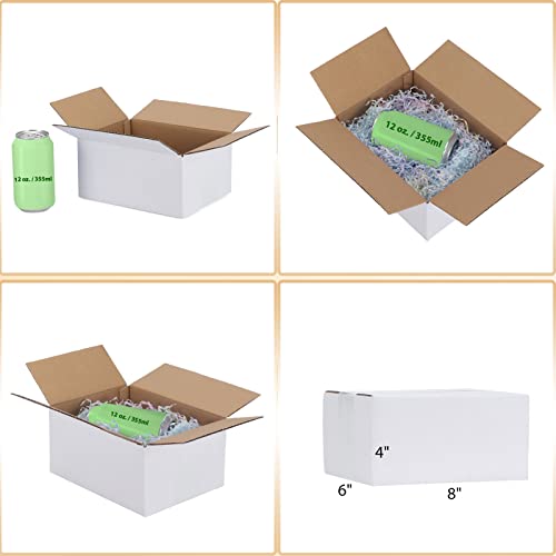 Calenzana 8x6x4 Shipping Boxes Set of 40, White Corrugated Cardboard Box for Mailing Packing Gifts Small Business - size: 8x6x4, style: 40 Pack
