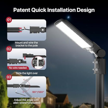Kifflux 200W LED Parking Lot Lights Slip Fitter Mount with Photocell 2-Pack - size: 200watt 2pack