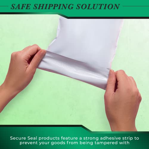 100 Pack Secure Seal White Poly Mailers Shipping Bags - Safe Shipping with 7.5x10.5 Mailers Poly Bags - E-Commerce Poly Bags for Shipping - Self Sealing 2 Mil Poly Shipping Envelopes - size: 7.5” x 10.5” (100 Pack)