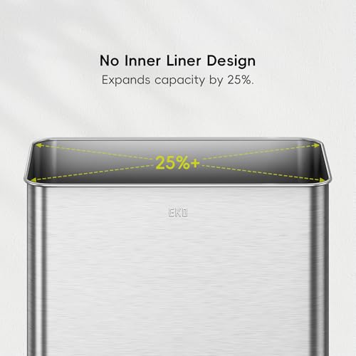 EKO Mirage X 80 Liter / 21.1 Gallons Motion Sensor Trash Can or Recycling Bin, Automatic Large Kitchen Trash Can Touchless, Stainless Steel - size: Mirage X 80 liter - Stainless Steel