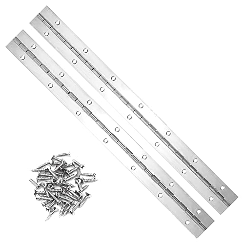 2PCS 14"x1.2" Sliver Piano Hinges for Cabinet, Heavy Duty Continuous & Sliver Stainless Steel 304 Long Hinge for Door DIY Wood Craft Box - size: 14"(Sliver,2PCS)