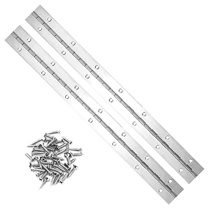 2PCS 14"x1.2" Sliver Piano Hinges for Cabinet, Heavy Duty Continuous & Sliver Stainless Steel 304 Long Hinge for Door DIY Wood Craft Box - size: 14"(Sliver,2PCS)