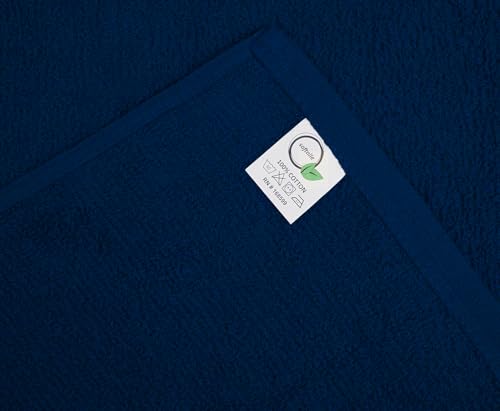 Salon Towels – Pack of 24 (16"x27") 100% Cotton Ring Spun (Not Bleach Proof) Ultra Soft, Highly Absorbent Hand Towels – Bulk for Spa, Gym & Salon (Navy Blue) - color: Navy Blue
