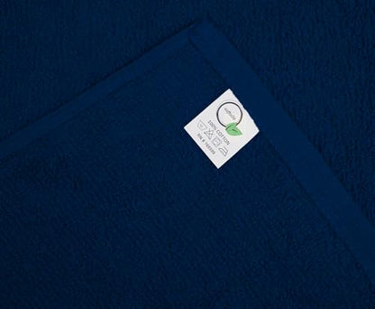 Salon Towels – Pack of 24 (16"x27") 100% Cotton Ring Spun (Not Bleach Proof) Ultra Soft, Highly Absorbent Hand Towels – Bulk for Spa, Gym & Salon (Navy Blue) - color: Navy Blue
