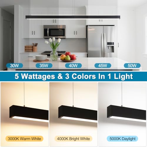 4FT Linkable LED Linear Light 50/45/40/35/30W Adjustable 1Pack - size: 4FT