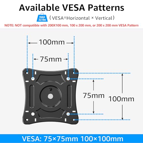 MOUNTUP Folding Under Cabinet TV Mount, VESA 75x75mm & 100x100mm Flip Down & Swivel TV Bracket for Most 13-32" LCD Screens up to 22 Lbs, Height Adjustable Space Saving Under Counter Mount for RV - size: Height 11.8'', Under Cabinet