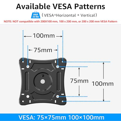 MOUNTUP Folding Under Cabinet TV Mount, VESA 75x75mm & 100x100mm Flip Down & Swivel TV Bracket for Most 13-32" LCD Screens up to 22 Lbs, Height Adjustable Space Saving Under Counter Mount for RV - size: Height 11.8'', Under Cabinet