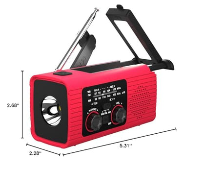 NITIGO Emergency Weather Radio, 4000mAh NOAA Weather Radio Solar Charging - color: Red, size: 4000mAh