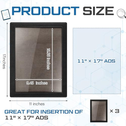 3 Pcs Retail Advertisement Counter Mat 17 x 11 Inch Non Slip Countertop Sign Holder Menu Cover Menu Holder Display Stand for Restaurant Cafe Bar Hotel - size: 17×11 Inch