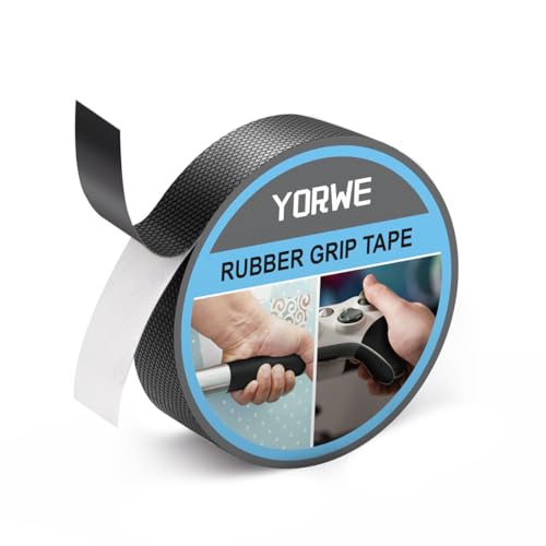 Yorwe Rubber Grip Tape, Ultra-Thin for Handles & Tools (1In x 10Ft, Black) - color: Black, size: 1In x 10Ft
