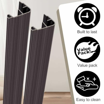 4 Pcs 36" L Fixed Vinyl Sill Threshold Cap 1-1/4 Inches High, Dark Brown - color: Dark Brown, size: 1-1/4,36 Inch