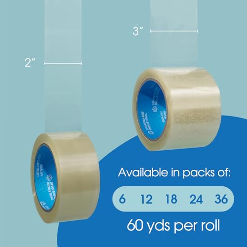 Spartan Industrial 3" X 60 yd Clear Packing Tape Rolls - 12 Rolls