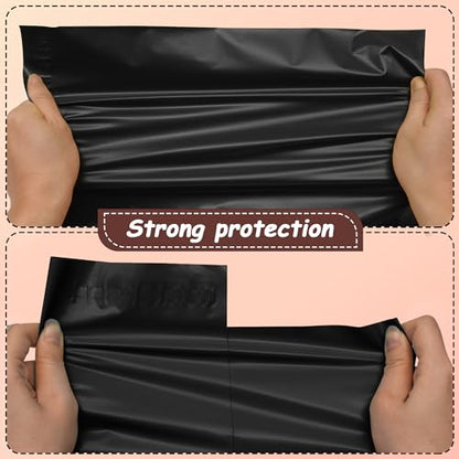 Black Poly Mailers with Handle, 12x15.5 Inch 50 Pcs - color: Black, size: 12x15.5 Inch 50 pcs