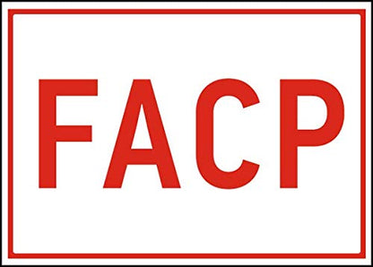 Vinyl Stickers - Bundle - Safety and Warning & Warehouse Signs Stickers - FACP Sign - 10 Pack (3.5" x 5") - size: 3.5"x5"