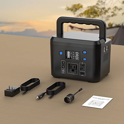 200W Portable Power Station, 120Wh Power Bank with AC Outlet 120V - color: Black Blue