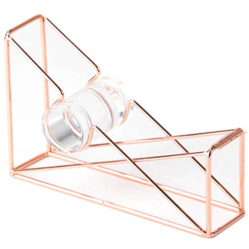U Brands Desktop Tape Dispenser, Wire Metal, Rose Gold - 858U06-48 - color: Rose Gold