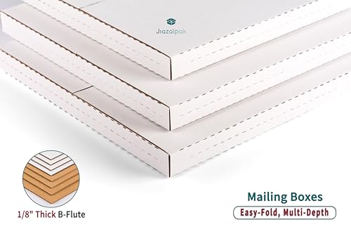 9x6x1 Inch Shipping Boxes for DVDs, CDs, Books Mailing, 50 Pack - color: White