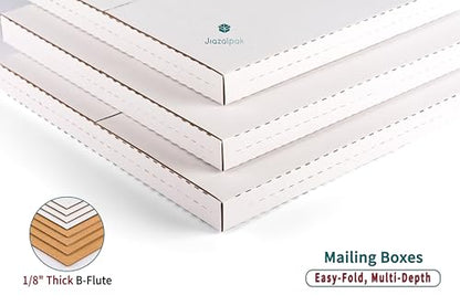 9x6x1 Inch Shipping Boxes for DVDs, CDs, Books Mailing, 50 Pack - color: White
