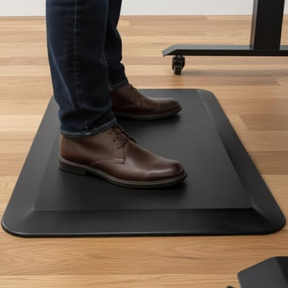 Desky Anti-Fatigue Rectangle Standing Mat Cushioned Ergonomic 85 x 75 cm Floor Mat for Sit Stand Desks, Non-Slip Beveled Edge Design, Reduces Fatigue & Pressure Office Home Workspace Comfort Mat - size: 0.8"L x 33.5"W x 29.5"Th