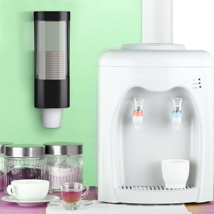 Chengu 2 Pcs Wall Mounted Bathroom Cup Dispenser for 3-5 oz Cups, Black - color: Black