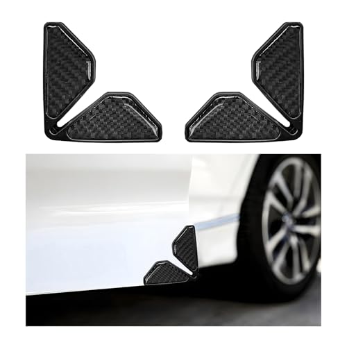 DXNQ 2 PCS Car Door Corner Protector Edge Guards, Real Carbon Fiber Anti-Collision Car Door Edge Protector, Self-Adhesive Decorative Auto Corner Protect, Vehicle Exterior Accessories (Black) - color: Black